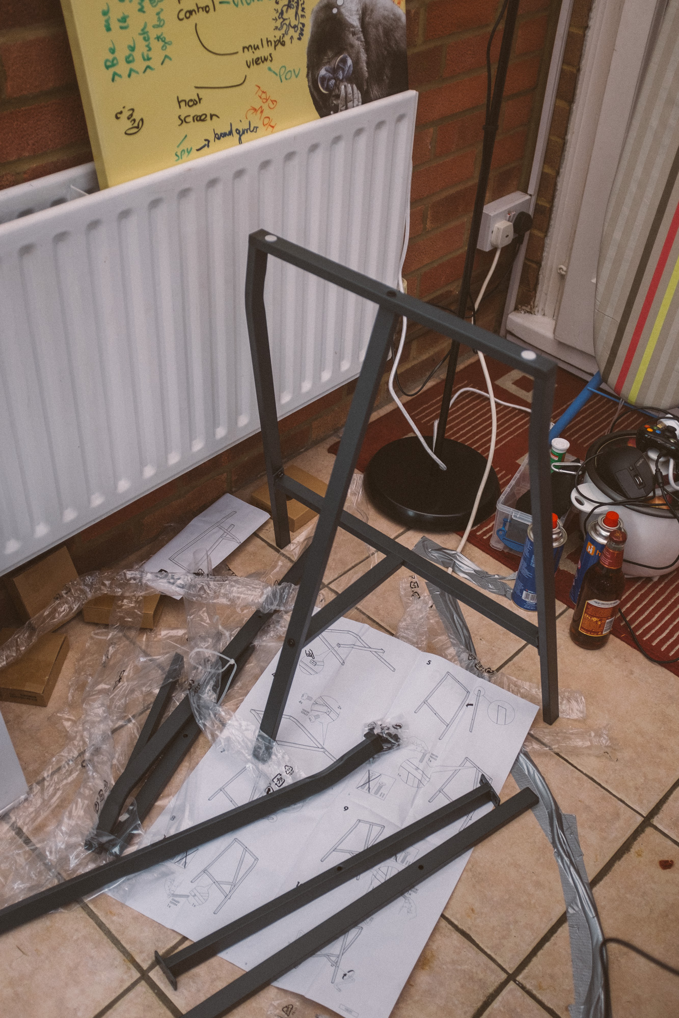 picture of the trestles being assembled