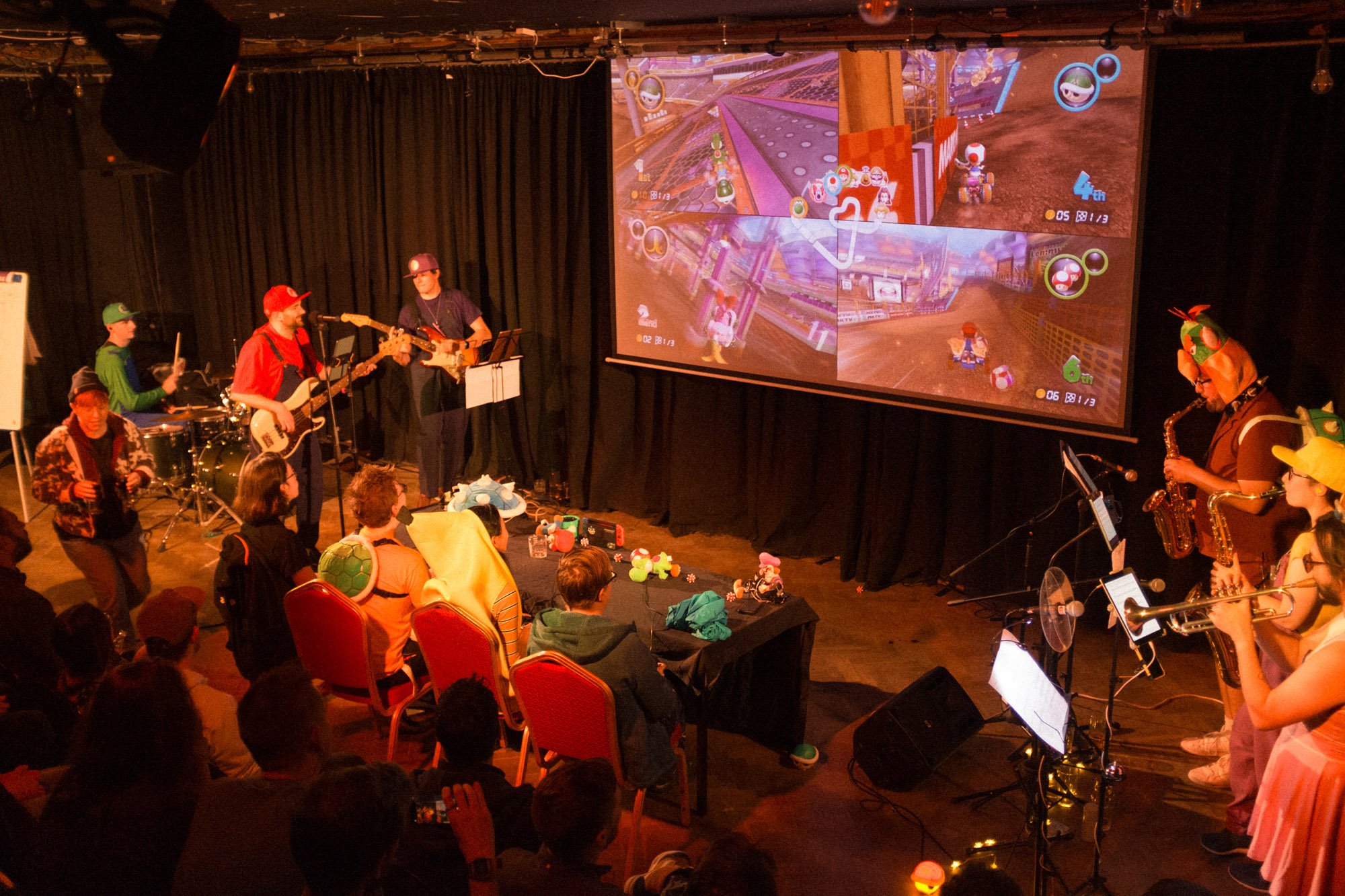 A view from above of the contestants racing